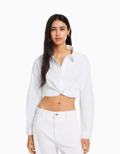 FEMME BERSHKA Vêtements*Chemise manches longues croisée devant