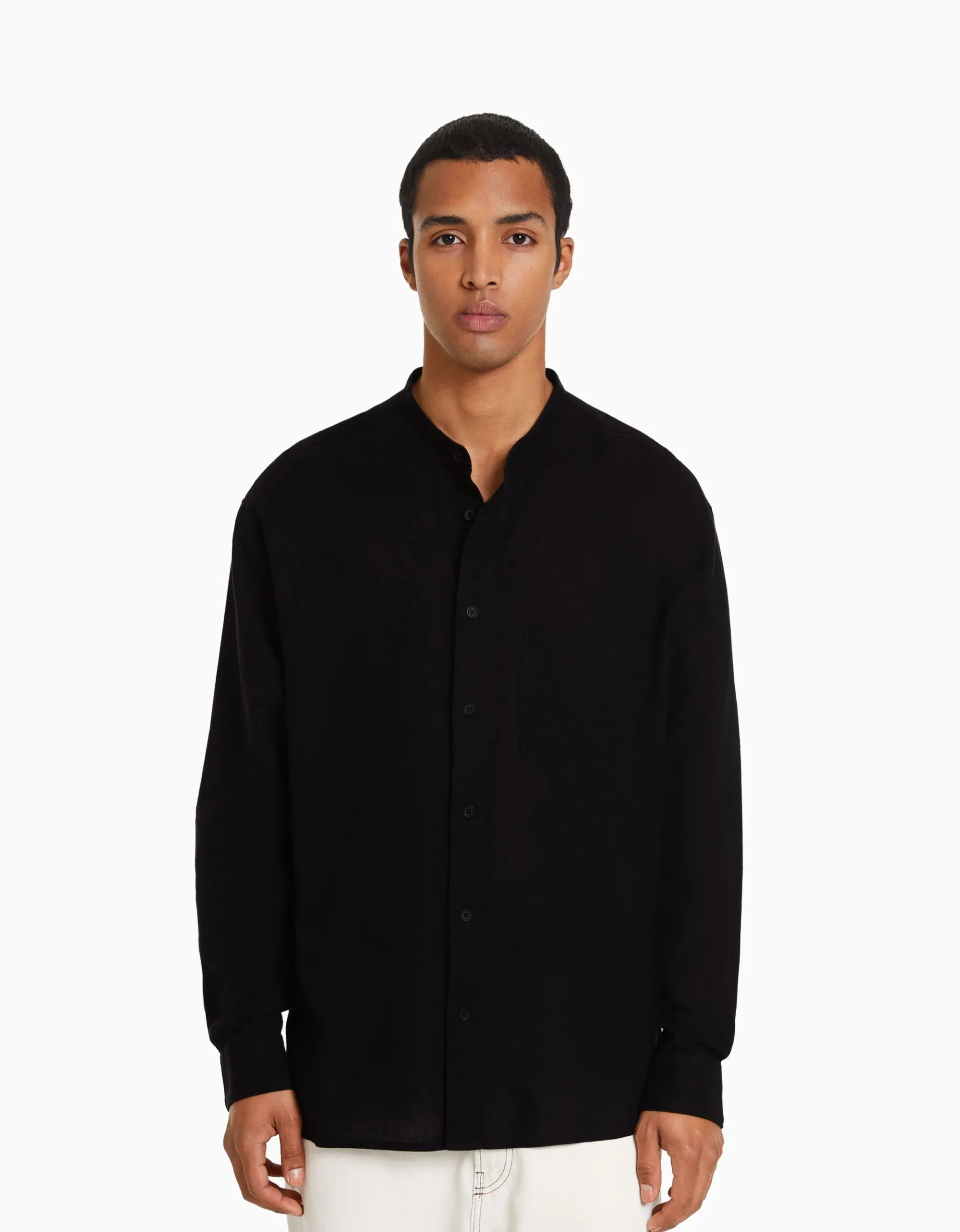 HOMME BERSHKA Chemises*Chemise manches longues lin