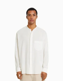 HOMME BERSHKA Chemises*Chemise manches longues lin