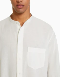 HOMME BERSHKA Chemises*Chemise manches longues lin