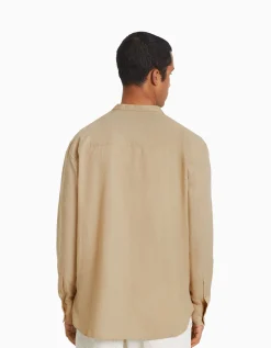 HOMME BERSHKA Chemises*Chemise manches longues lin
