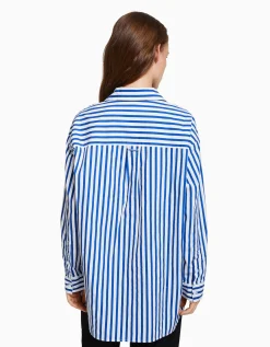 FEMME BERSHKA Chemises et blouses*Chemise manches longues overzise popeline