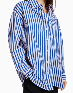 FEMME BERSHKA Chemises et blouses*Chemise manches longues overzise popeline