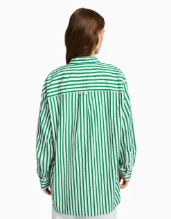 FEMME BERSHKA Chemises et blouses*Chemise manches longues overzise popeline