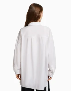 FEMME BERSHKA Chemises et blouses*Chemise manches longues overzise popeline