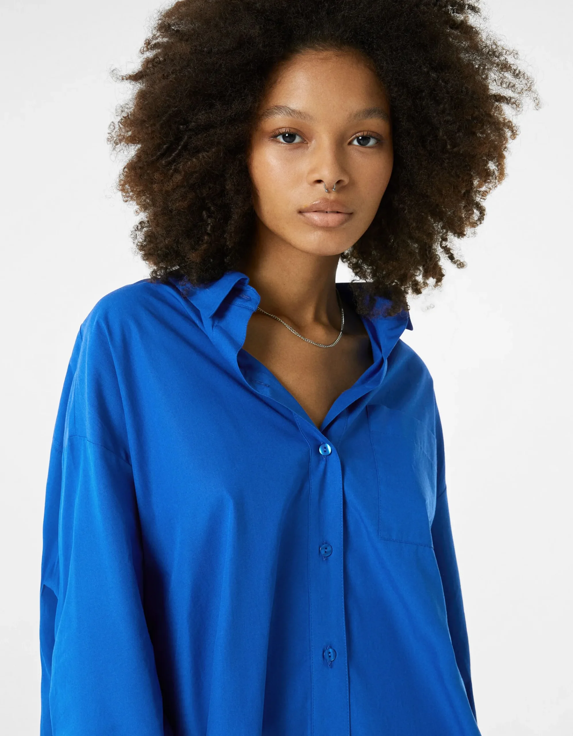 FEMME BERSHKA Chemises et blouses*Chemise manches longues overzise popeline