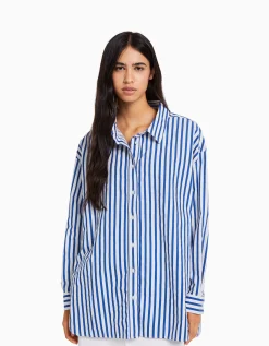 FEMME BERSHKA Vêtements*Chemise manches longues overzise popeline