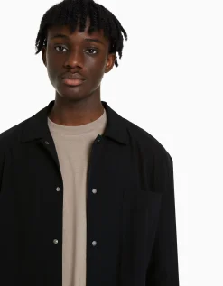 HOMME BERSHKA Chemises*Chemise manches longues technique parachute
