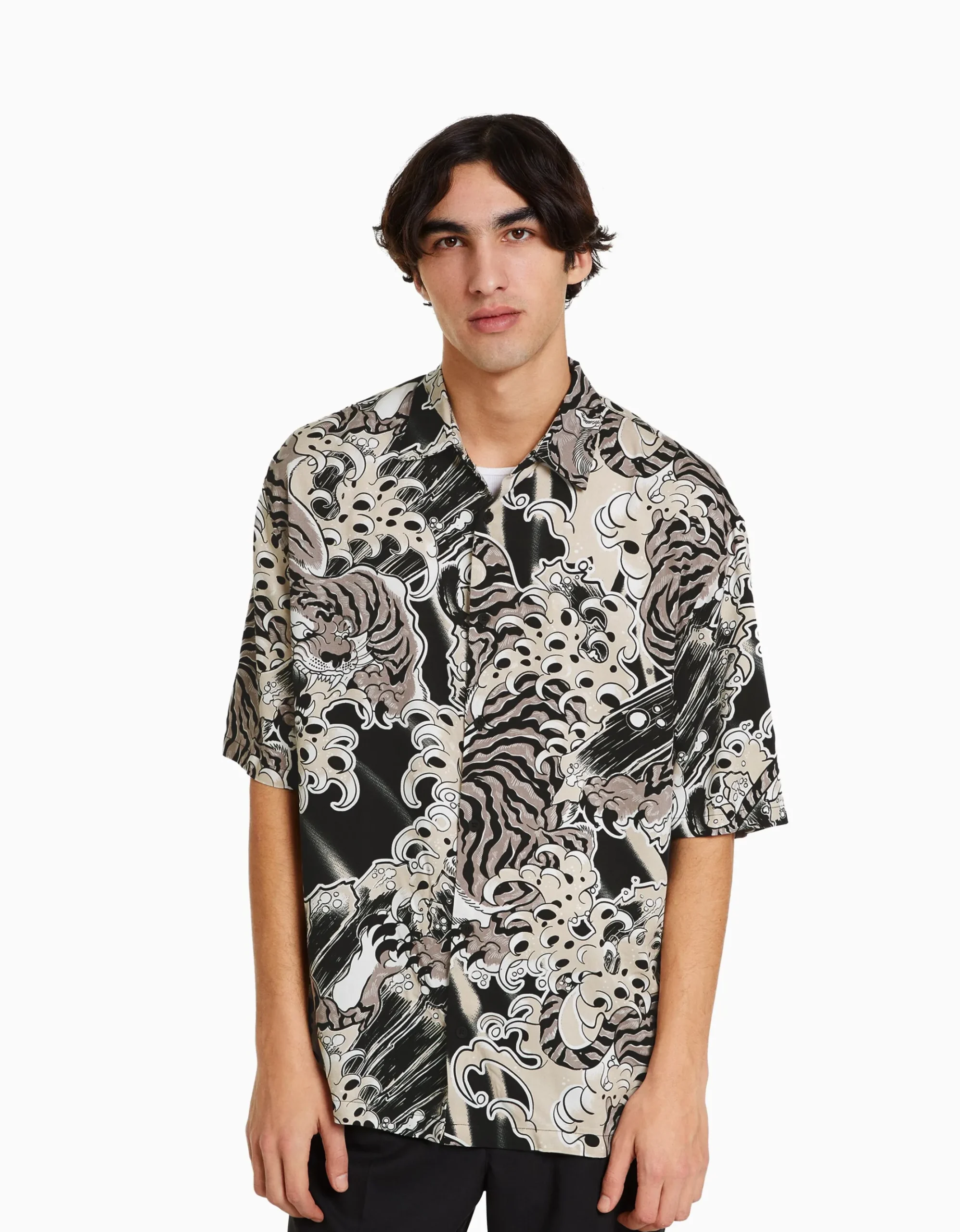 HOMME BERSHKA Chemises*Chemisette imprimée