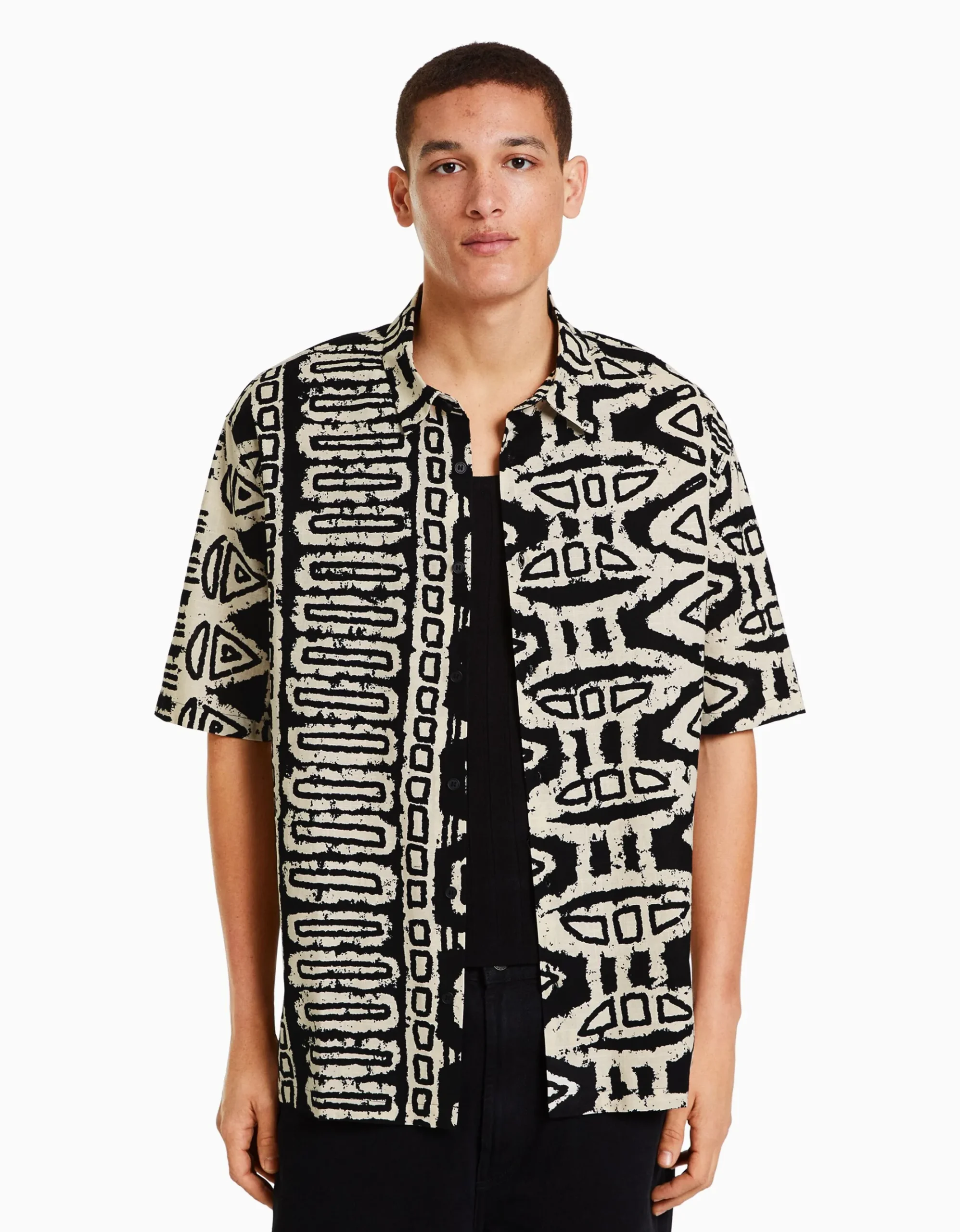 HOMME BERSHKA Chemises*Chemisette imprimée