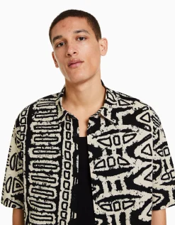 HOMME BERSHKA Chemises*Chemisette imprimée