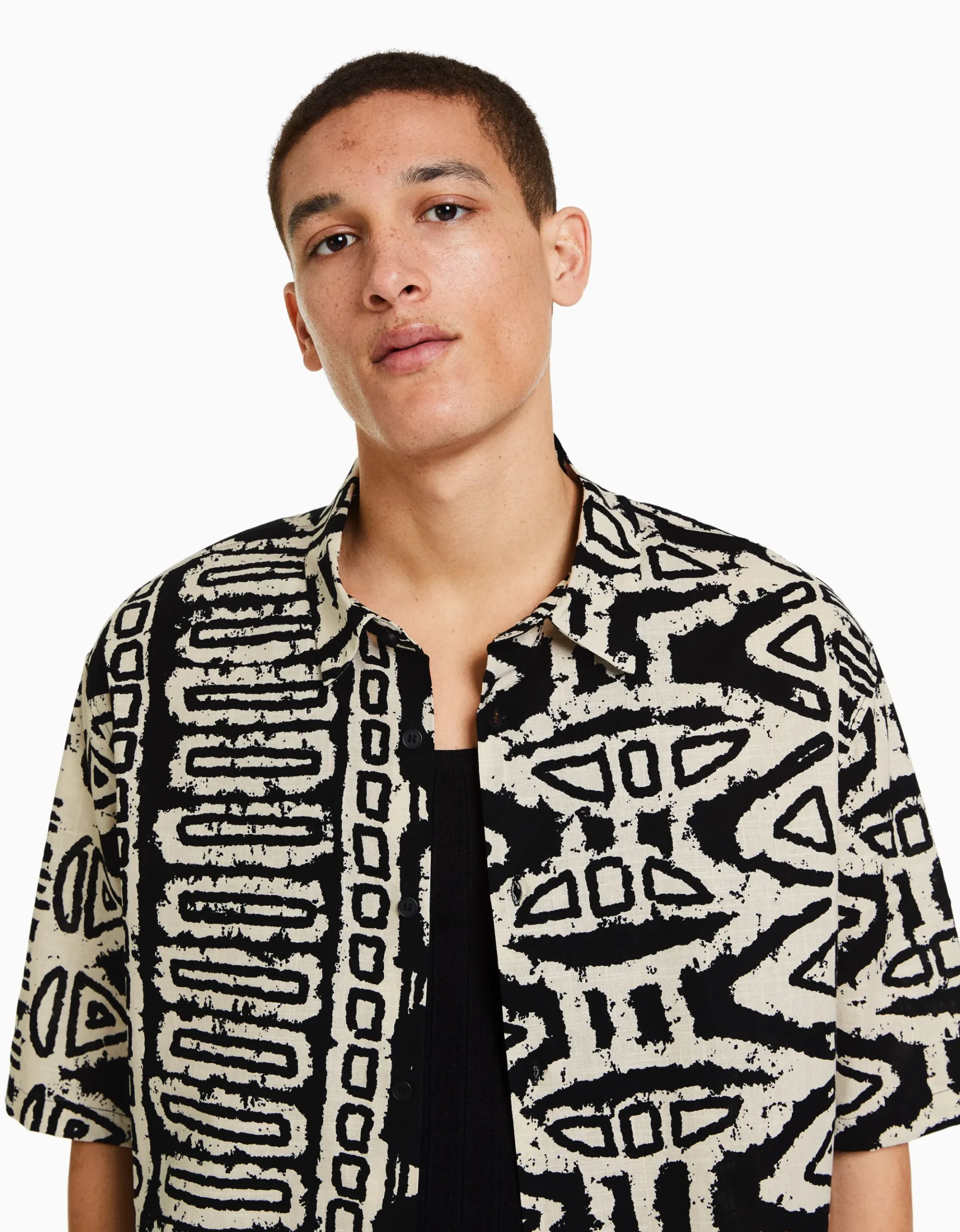HOMME BERSHKA Chemises*Chemisette imprimée