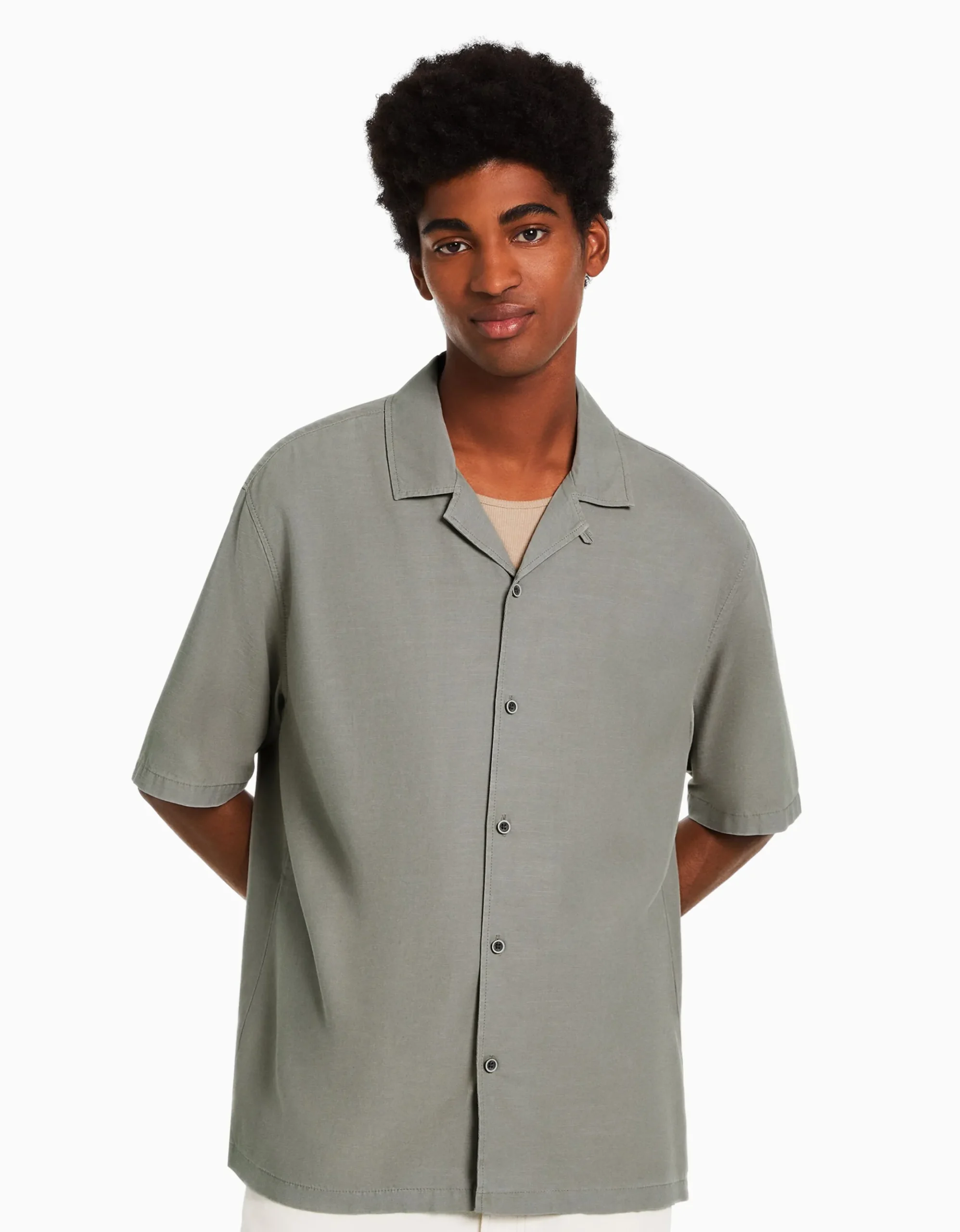 HOMME BERSHKA Chemises*Chemisette loose fit rustique