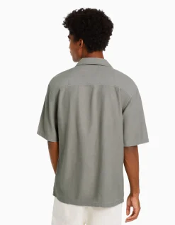HOMME BERSHKA Chemises*Chemisette loose fit rustique