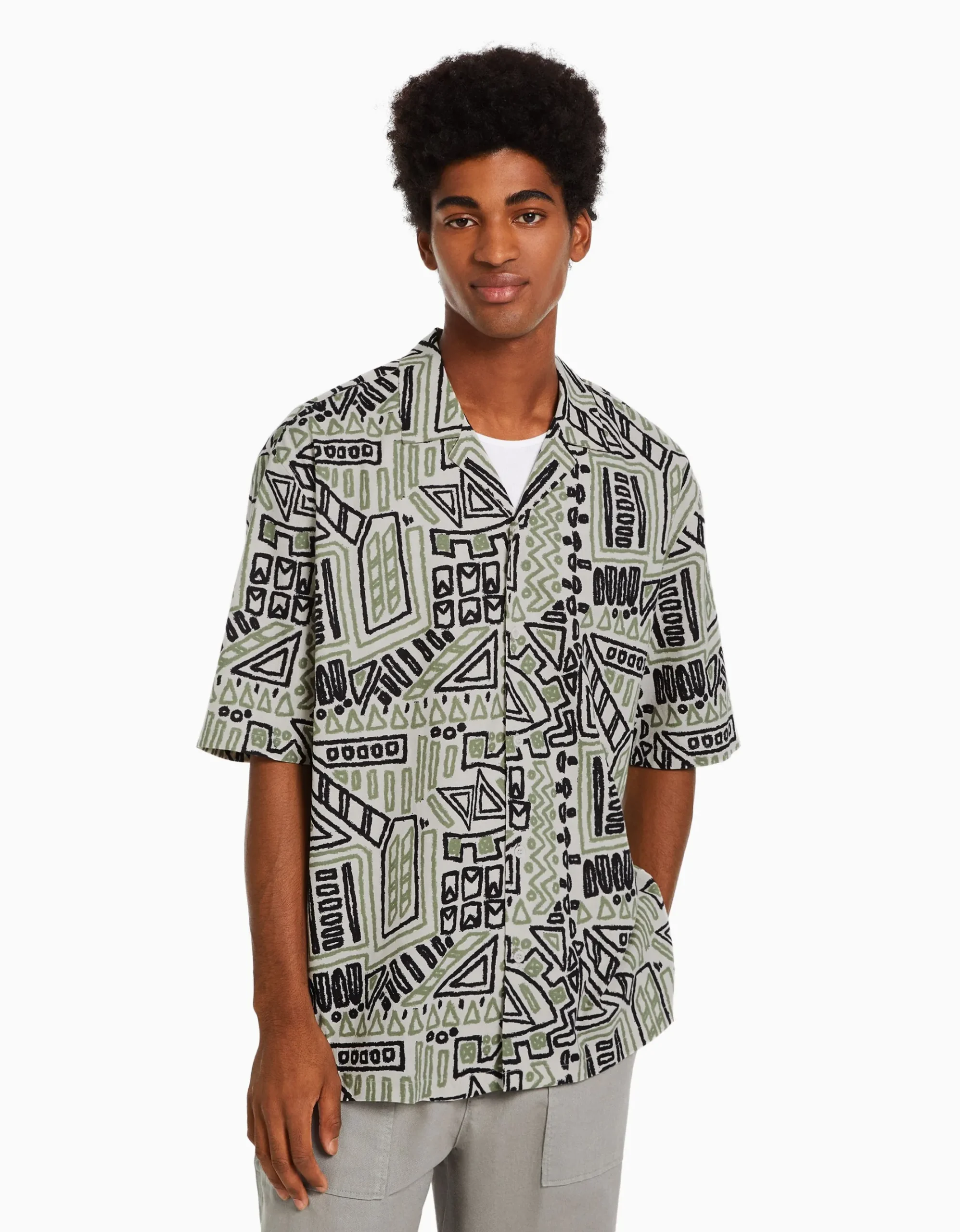 HOMME BERSHKA Chemises*Chemisette rustique