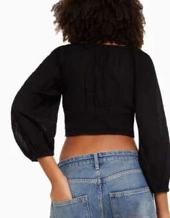 FEMME BERSHKA Chemises et blouses*Chemisier manches longues volume col V