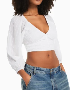 FEMME BERSHKA Chemises et blouses*Chemisier manches longues volume col V