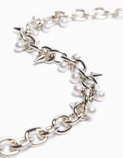 FEMME BERSHKA Tout voir*Collier pics perles fantaisie