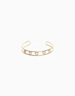 FEMME BERSHKA Tout voir*Collier ras du cou rigide cœurs pierres fantaisie