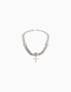HOMME BERSHKA Tout voir*Collier tête de mort croix