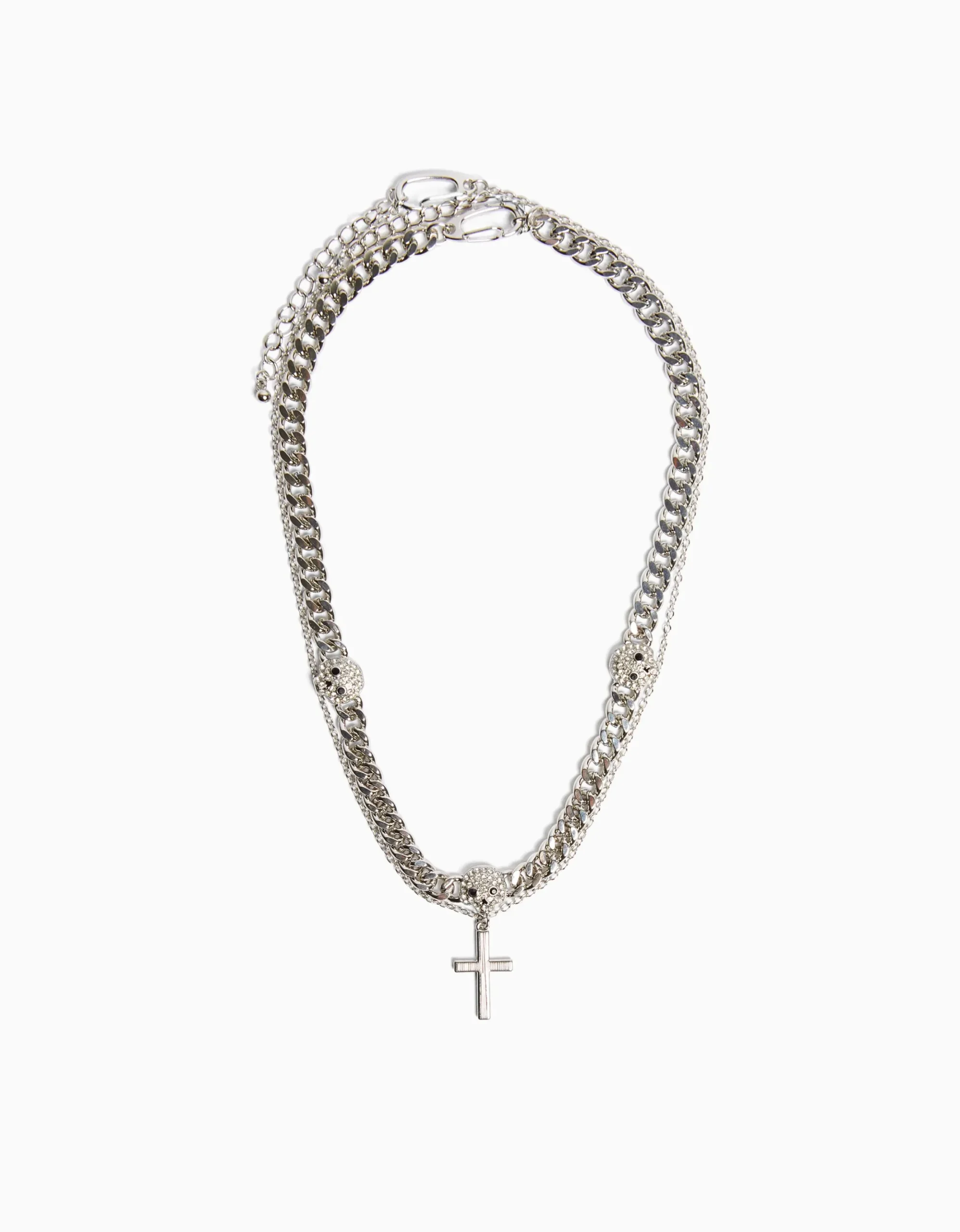 HOMME BERSHKA Tout voir*Collier tête de mort croix