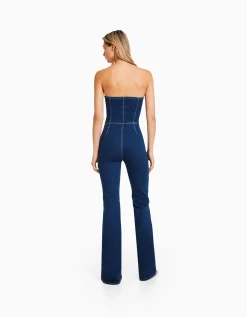 FEMME BERSHKA Vêtements*Combi-pantalon denim épaules dénudées
