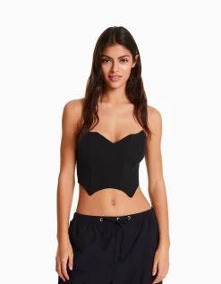FEMME BERSHKA Vêtements*Corset cropped encolure en V