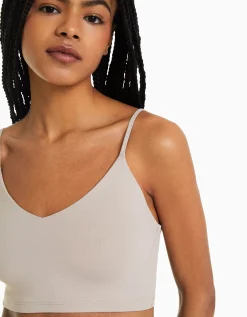 FEMME BERSHKA Tops et corsets*Crop top bretelles fines