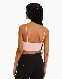 FEMME BERSHKA Tops et corsets*Crop top bretelles fines