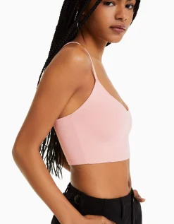 FEMME BERSHKA Tops et corsets*Crop top bretelles fines