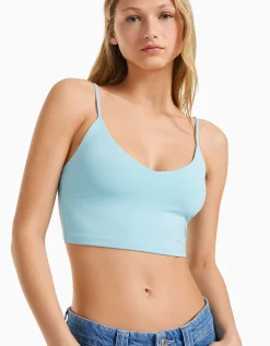 FEMME BERSHKA Tops et corsets*Crop top bretelles fines