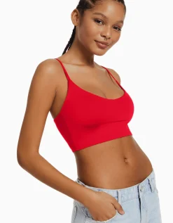 FEMME BERSHKA Tops et corsets*Crop top bretelles fines