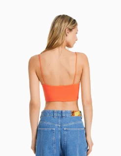 FEMME BERSHKA Tops et corsets*Crop top bretelles fines