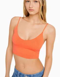 FEMME BERSHKA Tops et corsets*Crop top bretelles fines