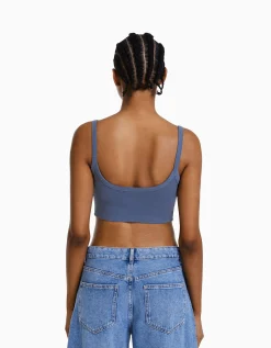 FEMME BERSHKA Tops et corsets*Crop top bretelles larges