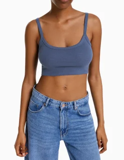 FEMME BERSHKA Tops et corsets*Crop top bretelles larges