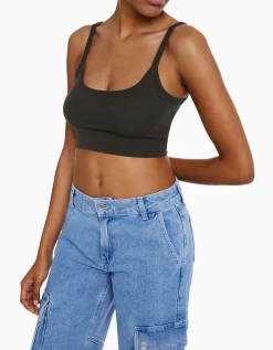 FEMME BERSHKA Tops et corsets*Crop top bretelles larges