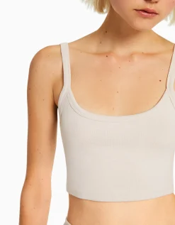 FEMME BERSHKA Tops et corsets*Crop top bretelles larges