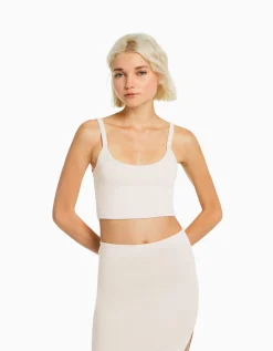 FEMME BERSHKA Personnalisables*Crop top bretelles larges