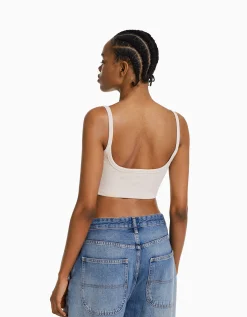 FEMME BERSHKA Personnalisables*Crop top bretelles larges
