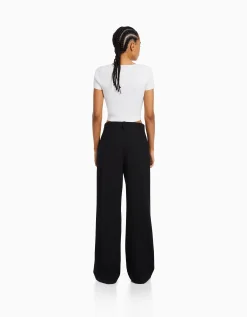 FEMME BERSHKA Pantalons*Dad fit - Pantalon tailoring wide leg