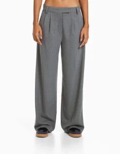 FEMME BERSHKA Pantalons*Dad fit - Pantalon tailoring wide leg