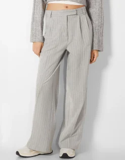 FEMME BERSHKA Pantalons*Dad fit - Pantalon tailoring wide leg