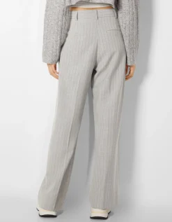 FEMME BERSHKA Pantalons*Dad fit - Pantalon tailoring wide leg