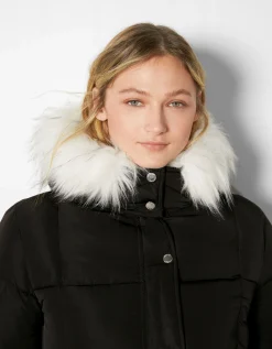 FEMME BERSHKA Vestes*Doudoune capuche fausse fourrure