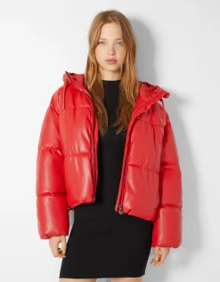 FEMME BERSHKA Vestes*Doudoune capuche similicuir