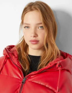 FEMME BERSHKA Vestes*Doudoune capuche similicuir