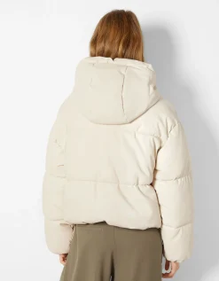 FEMME BERSHKA Vestes*Doudoune capuche similicuir