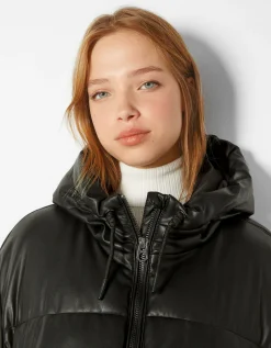 FEMME BERSHKA Vestes*Doudoune capuche similicuir