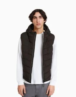 HOMME BERSHKA Blousons et manteaux*Doudoune sans manches capuche matelassée